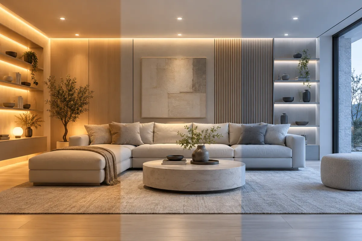 So sánh nhiệt màu đèn LED trong không gian nội thất