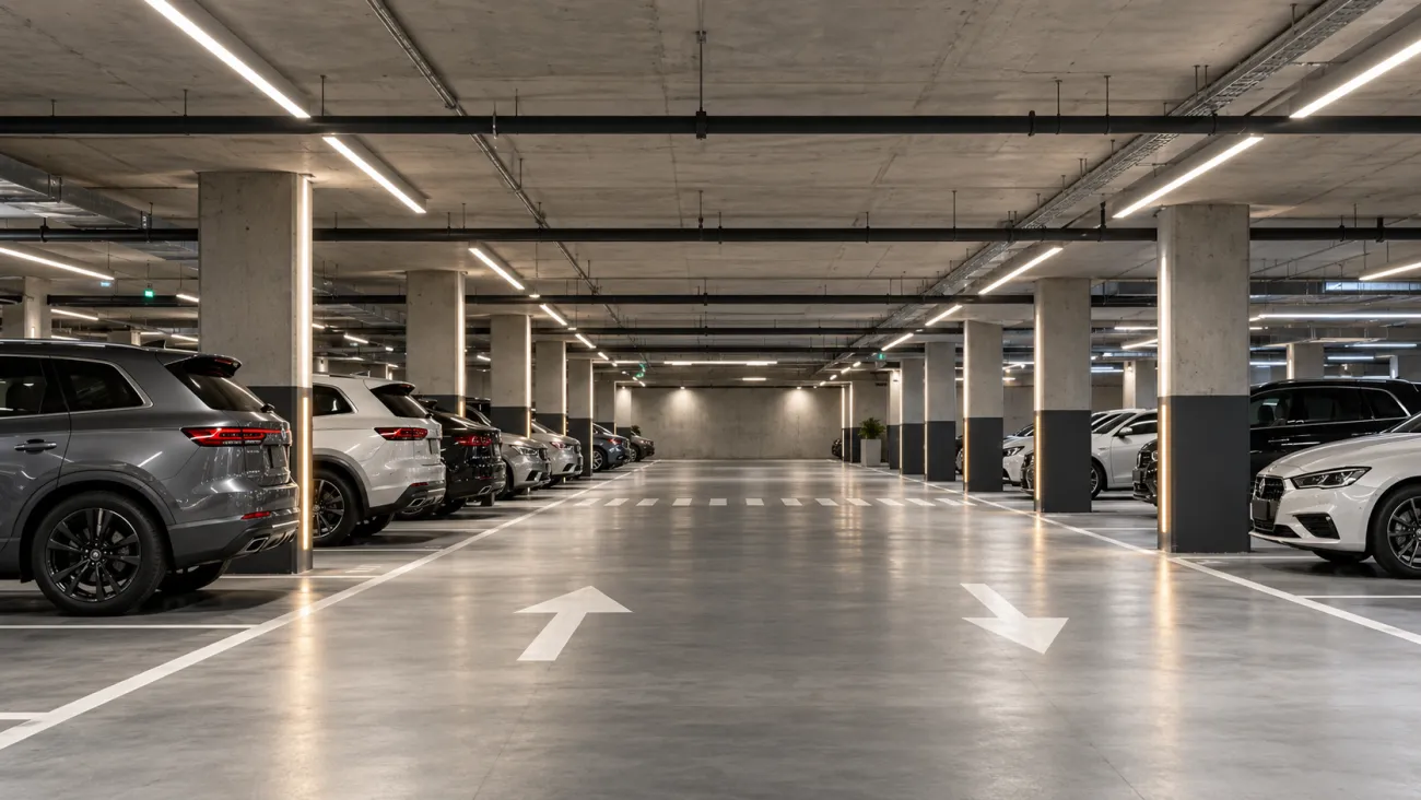 Giải pháp LED cho tầng hầm bãi đỗ xe sáng đều và an toàn