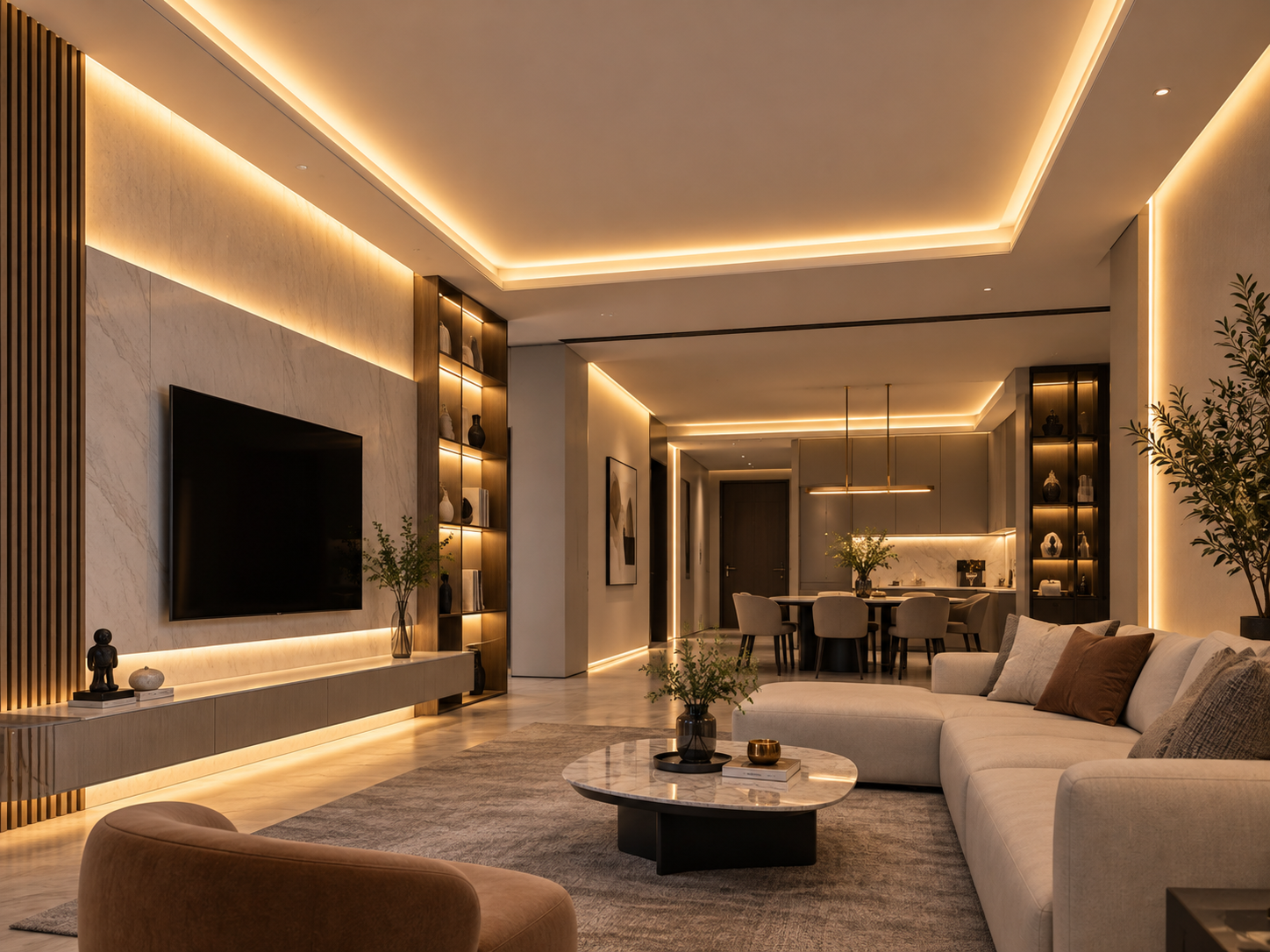 Ứng dụng LED dây chiếu sáng hộc tường, kệ nội thất