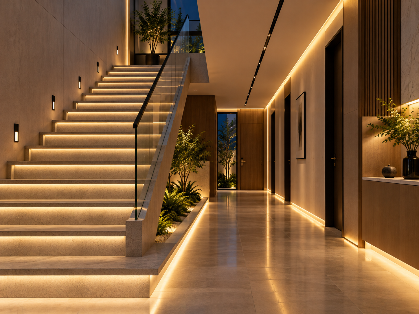 LED dây chiếu sáng cầu thang, hành lang
