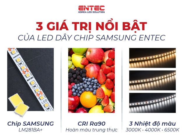 3 điểm nổi bật tạo nên giá trị của LED dây chip Samsung chính hãng